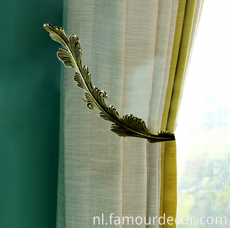 European Brass Bath Leaf Curtain Cloth Metal Buckle